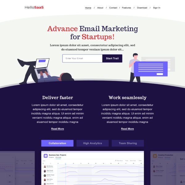 Converting SaaS Landing Page Template