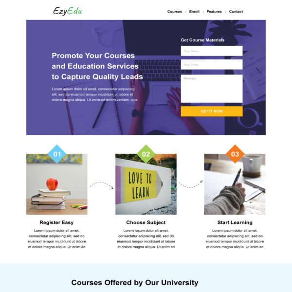 Education Course Landing Page