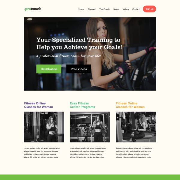 Feminine Coach and Influencer Landing Page