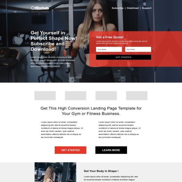 Fitness Sales Page Template