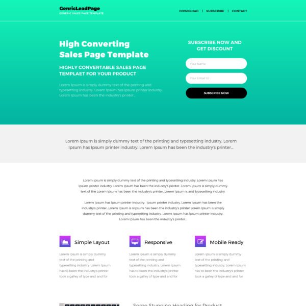Generic Sales Page Template