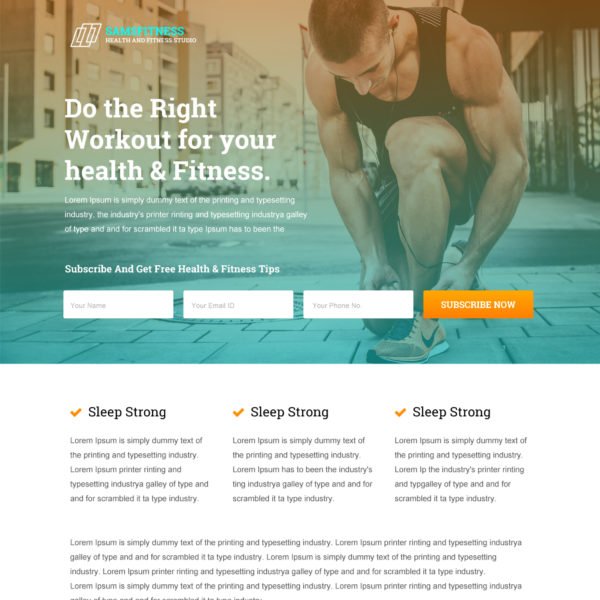 Health & Fitness Sales Page Template