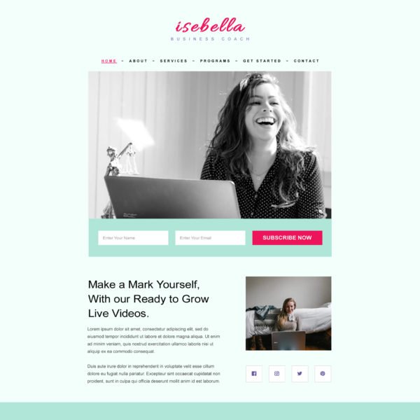 Influencer Landing Page Template
