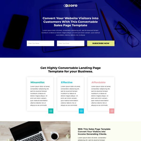 Minimal Sales Page Template