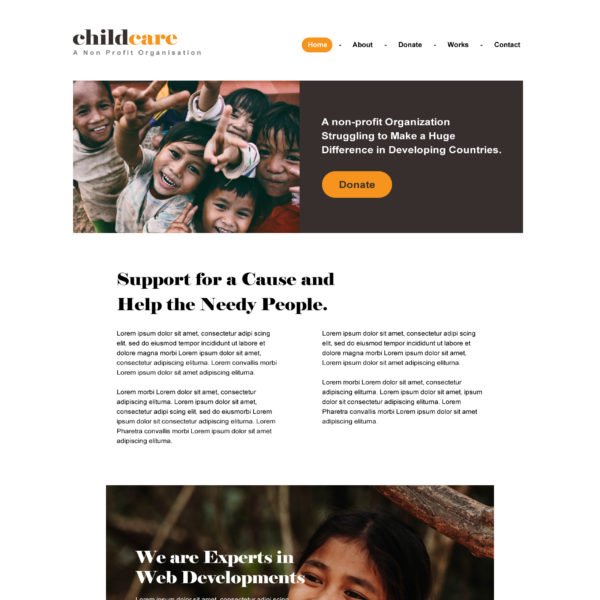 Non Profit Fundraising Html Bootstrap Landing page Template