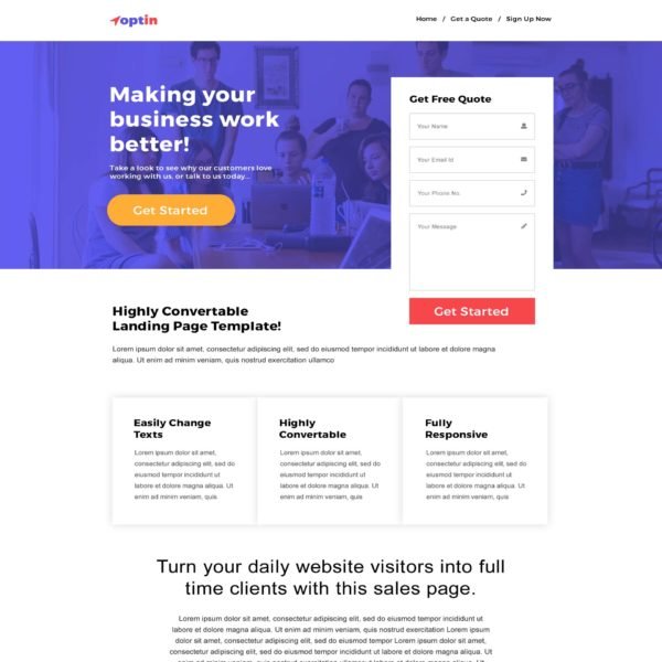 Opt-in Sales Page Template