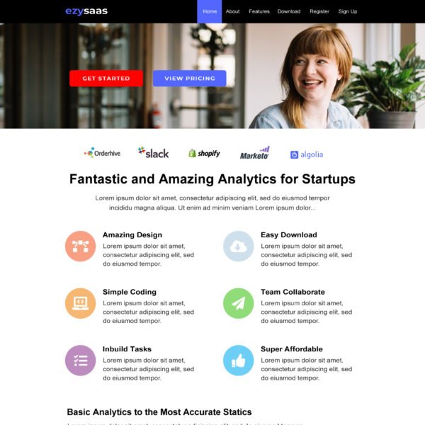 Simple SaaS Website Template