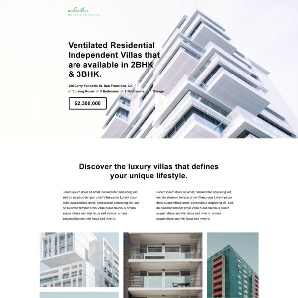 Single Property Real Estate Landing Page Template